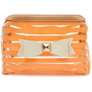 GreenZech (Orange) Stripe Transparent Cosmetic Bag Travel PVC Bow Tie Make Up Organizer Ca GreenZech (Orange) Stripe Transparent Cosmetic Bag Travel PVC Bow Tie Make Up Organizer Ca