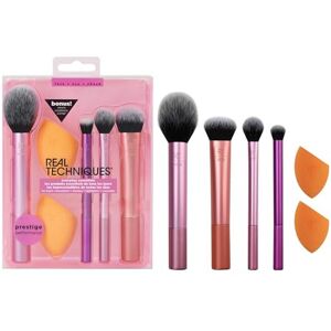 Real Techniques Everyday Essentials + Makeup Sponge Kit, 4 Makeup Brushes and 2 Real Techniques Everyday Essentials + Makeup Sponge Kit, 4 Makeup Brushes and 2