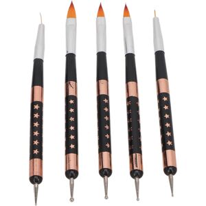 Unbranded 5pcs Double-Ended Nail Art Brush Set with Nylon Bristles for Salon & Home Use Unbranded 5pcs Double-Ended Nail Art Brush Set with Nylon Bristles for Salon & Home Use