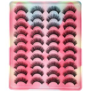 Unbranded (As show, One size) 20 pairs of 3D fiber false eyelash set natural thick Europea Unbranded (As show, One size) 20 pairs of 3D fiber false eyelash set natural thick Europea