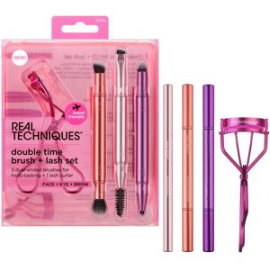 Real Techniques Double Time Brush + Lash 4 Piece Set, Dual-Ended Eye Makeup Brus Real Techniques Double Time Brush + Lash 4 Piece Set, Dual-Ended Eye Makeup Brus