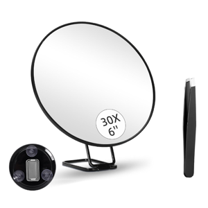 Melitt 30X Magnifying Mirror with Stand Tweezers Magnified Makeup Melitt 30X Magnifying Mirror with Stand Tweezers Magnified Makeup