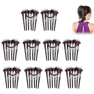 Unbranded (10 pieces - Brown) Headband Comb, Headband Comb with Elastic Band, Twist It Up Unbranded (10 pieces - Brown) Headband Comb, Headband Comb with Elastic Band, Twist It Up