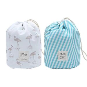 Unbranded Flamingo Stripes Makeup Bag, Cosmetic Pouch, Toiletry Travel Bag Unbranded Flamingo Stripes Makeup Bag, Cosmetic Pouch, Toiletry Travel Bag