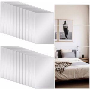 Unbranded 24x Self Adhesive Mirror Tiles Pack Durable Silver Board Silver Unbranded 24x Self Adhesive Mirror Tiles Pack Durable Silver Board Silver