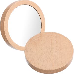 ABOOFAN 2Pcs Khaki Wood Glass Mini Mirror Round Pocket Compact Makeup Mirror ABOOFAN 2Pcs Khaki Wood Glass Mini Mirror Round Pocket Compact Makeup Mirror