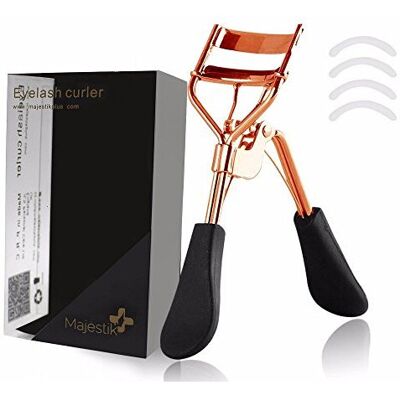 Majestik+ CZHONG-Eyelash Curler With 4 Refill Pads- Designed for No Pinching or Pulling Ju Majestik+ CZHONG-Eyelash Curler With 4 Refill Pads- Designed for No Pinching or Pulling Ju