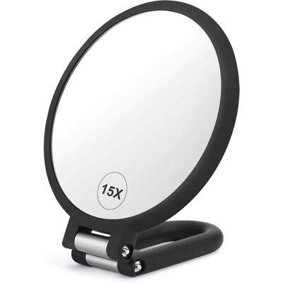 CLSEVXY store CLSEVXY Magnifying Handheld Mirror Double Sided 1X 15X Magnification Mirror Trav CLSEVXY store CLSEVXY Magnifying Handheld Mirror Double Sided 1X 15X Magnification Mirror Trav