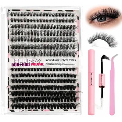 SIISTAS Fluffy Individual Lashes Kit D Curl Cluster Lashes DIY Eyelash Extension Kit 280 SIISTAS Fluffy Individual Lashes Kit D Curl Cluster Lashes DIY Eyelash Extension Kit 280