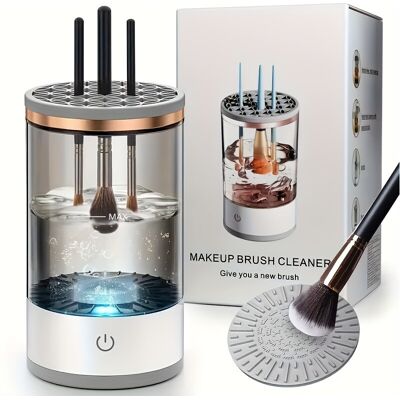 SRJ STAR (Transparent Black, Plug-in) USB-Powered Makeup Brush Cleaner - Easy Plug-In, El SRJ STAR (Transparent Black, Plug-in) USB-Powered Makeup Brush Cleaner - Easy Plug-In, El