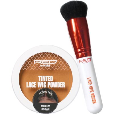 Rød ved kys RED by Kiss Lace Wig Brush Tinted Powder Set - Matte Finish Oil Control Lightw Rød ved kys RED by Kiss Lace Wig Brush Tinted Powder Set - Matte Finish Oil Control Lightw