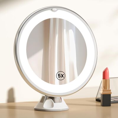 EMKE Led Makeup Mirror, 5X Magnifying Mirror with Suction Cup 360? Swivel Rotati EMKE Led Makeup Mirror, 5X Magnifying Mirror with Suction Cup 360? Swivel Rotati