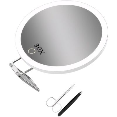 Unbranded (WHITE) Up Mirror Magnifying With Light Illuminate Beauty Routine 30x Unbranded (WHITE) Up Mirror Magnifying With Light Illuminate Beauty Routine 30x