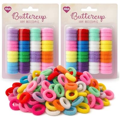 SOL Buttercup Hair Accessories 96pk Assorted Colour Ponytails - Elastic Hairbands fo SOL Buttercup Hair Accessories 96pk Assorted Colour Ponytails - Elastic Hairbands fo