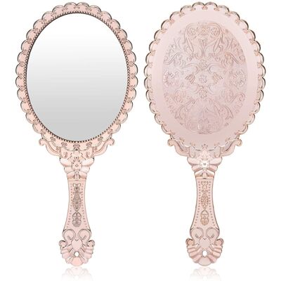 Unbranded Vintage handheld mirror with embossed flower design Unbranded Vintage handheld mirror with embossed flower design