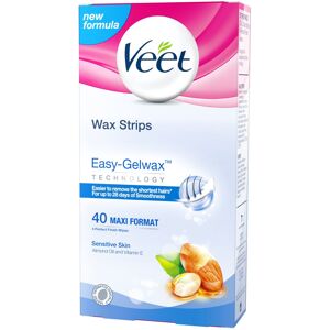 Veet Wax Strips for Sensitive Skin, Pack of 40 Strips Veet Wax Strips for Sensitive Skin, Pack of 40 Strips