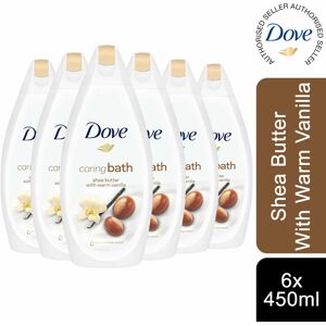 Dove Caring Bath Shea butter with Warm Vanilla Cream, 6 Pack, 450ml Dove Caring Bath Shea butter with Warm Vanilla Cream, 6 Pack, 450ml