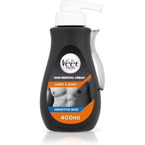 Veet Men Hair Removal Cream, Chest & Body, Sensitive Skin, 400ml each, Spatula I Veet Men Hair Removal Cream, Chest & Body, Sensitive Skin, 400ml each, Spatula I