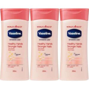 Vaseline Intensive Care Healthy Hands Stronger Nails Lotion 200ml Pack of 3 - 10 Vaseline Intensive Care Healthy Hands Stronger Nails Lotion 200ml Pack of 3 - 10