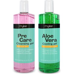 Mylee Pre & After Care Kit with Aloe Vera Gel (2x500ml) Soothing Cooling Gel Pre After Mylee Pre & After Care Kit with Aloe Vera Gel (2x500ml) Soothing Cooling Gel Pre After