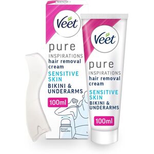 Veet Pure Hair Removal Cream, 100ml, Bodycurv Domed Applicator, Sensitive Hair Remova Veet Pure Hair Removal Cream, 100ml, Bodycurv Domed Applicator, Sensitive Hair Remova