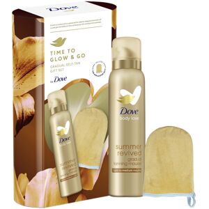 Dove Time to Glow and Go Gradual Self-Tan Gift Set with a tan applicator mitt perfect Dove Time to Glow and Go Gradual Self-Tan Gift Set with a tan applicator mitt perfect