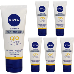 6 x 30ml NIVEA Q10 Anti-Age 3in1 Hand Care Cream Anti-wrinkle 6 x 30ml NIVEA Q10 Anti-Age 3in1 Hand Care Cream Anti-wrinkle