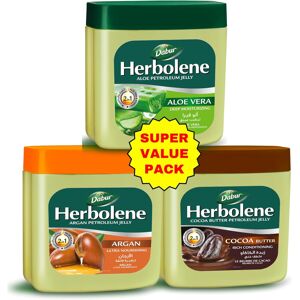 Unbranded Dabur Herbolene Petroleum Jelly Pack (3 x 225 ml) Aloe Vera, Argan Oil, Cocoa Unbranded Dabur Herbolene Petroleum Jelly Pack (3 x 225 ml) Aloe Vera, Argan Oil, Cocoa