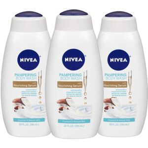 NIVEA Coconut and Almond Milk Body Wash with Nourishing Serum Pack of 3 20 Fl NIVEA Coconut and Almond Milk Body Wash with Nourishing Serum Pack of 3 20 Fl