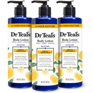 Dr. Teal's Dr Teal's Body Lotion Lemon Prebiotic Lemon Balm & Essential Oils 18 oz Pack o Dr. Teal's Dr Teal's Body Lotion Lemon Prebiotic Lemon Balm & Essential Oils 18 oz Pack o