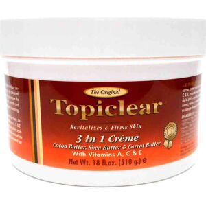 Topiclear 3 in 1 Creme Cocoa Butter, Shea Butter, Carrot Butter 18 fl oz Topiclear 3 in 1 Creme Cocoa Butter, Shea Butter, Carrot Butter 18 fl oz
