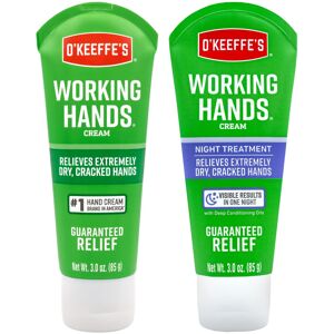 O'Keeffe's Working Hands Hand Cream 3 oz Tube and Night Treatment Hand Cream 3 O'Keeffe's Working Hands Hand Cream 3 oz Tube and Night Treatment Hand Cream 3