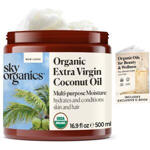 Sky Organics Organic Extra Virgin Coconut Oil for Hair & Skin 100% Pure & Cold Sky Organics Organic Extra Virgin Coconut Oil for Hair & Skin 100% Pure & Cold