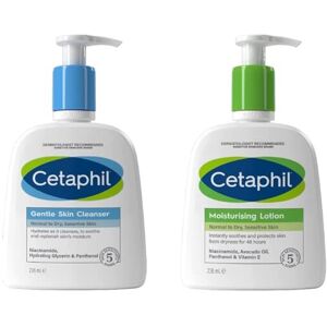 Cetaphil Gentle Skin Cleanser 236ml + Moisturiser Face & Body Lotion 236ml Skinc Cetaphil Gentle Skin Cleanser 236ml + Moisturiser Face & Body Lotion 236ml Skinc