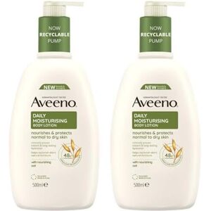 Aveeno Daily Moisturising Body Lotion - Sensitive Skin, Fragrance Free, 500ml (2 Aveeno Daily Moisturising Body Lotion - Sensitive Skin, Fragrance Free, 500ml (2