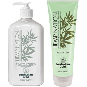 Australian Gold Hemp Nation Eucalyptus & White Tea Bundle - Tan Extender Body Lo Australian Gold Hemp Nation Eucalyptus & White Tea Bundle - Tan Extender Body Lo