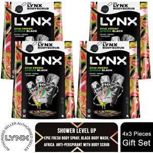 (Buy 4) Lynx All Stars Gift Set for Men Epic Fresh, Africa, Black Scent Grooming (Buy 4) Lynx All Stars Gift Set for Men Epic Fresh, Africa, Black Scent Grooming