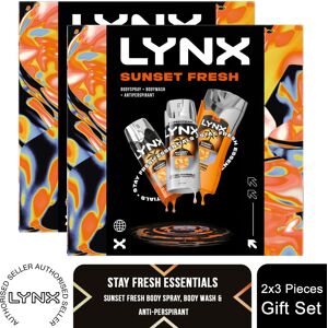 (Buy 2) Lynx Sunset Fresh Trio Men's Grooming Gift Set Body Spray, Body Wash & D (Buy 2) Lynx Sunset Fresh Trio Men's Grooming Gift Set Body Spray, Body Wash & D