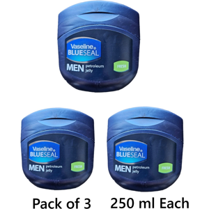 3x Vaseline Blue Seal Men Fresh Petroleum Jelly 250ml. 3x Vaseline Blue Seal Men Fresh Petroleum Jelly 250ml.