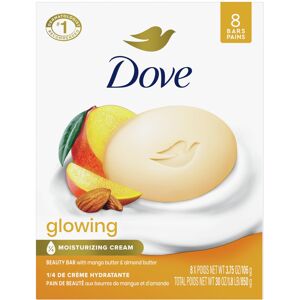 Dove Beauty Bar Soap Glowing Mango & Almond Butters 8 Bars for Radiant Skin Illu Dove Beauty Bar Soap Glowing Mango & Almond Butters 8 Bars for Radiant Skin Illu