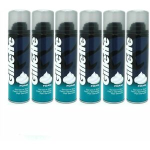 Gillette Classic Sensitive Skin Men's Shaving Foam, 200 ml, Pack of 6 Gillette Classic Sensitive Skin Men's Shaving Foam, 200 ml, Pack of 6
