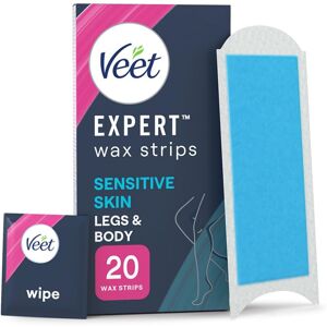 Veet Expert Cold Wax for Sensitive Skin, Hair Removal On Legs & Body, 20 Strips Veet Expert Cold Wax for Sensitive Skin, Hair Removal On Legs & Body, 20 Strips