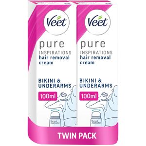 Veet Hair Removal Cream, Bikini & Underarms, Sensitive Skin,100ml (Pack of 2, 20 Veet Hair Removal Cream, Bikini & Underarms, Sensitive Skin,100ml (Pack of 2, 20