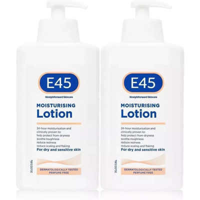 (2 x 500ml) E45 500ml Moisturising Lotion Dry & Sensitive Skin (2 x 500ml) E45 500ml Moisturising Lotion Dry & Sensitive Skin