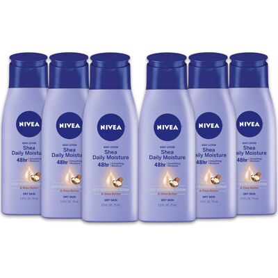 NIVEA Shea Nourish Body Lotion Dry Skin Lotion with Shea Butter Pack of 6 2.5 NIVEA Shea Nourish Body Lotion Dry Skin Lotion with Shea Butter Pack of 6 2.5