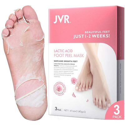 Foot Peel Mask, 3 Pack JVR Feet Exfoliating Mask, Moisturizing Socks, Footskin C Foot Peel Mask, 3 Pack JVR Feet Exfoliating Mask, Moisturizing Socks, Footskin C
