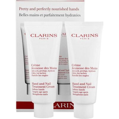 Clarins Hand and Nail Treatment Cream Duo Pack 100ml Clarins Hand and Nail Treatment Cream Duo Pack 100ml