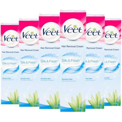 Veet Cream Hair Removal Sensitive Skin 200 ml Case of 6 By Veet Cream Hair Removal Sensitive Skin 200 ml Case of 6 By