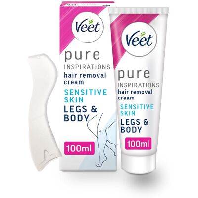 Veet Pure Inspirations Hair Removal Cream for Sensitive Skin, for Legs and Body, Veet Pure Inspirations Hair Removal Cream for Sensitive Skin, for Legs and Body,