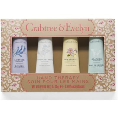 Crabtree & Evelyn Hand Therapy 4-Pack (0.9 oz Each) (Goatmilk, Summer Hill, Nant Crabtree & Evelyn Hand Therapy 4-Pack (0.9 oz Each) (Goatmilk, Summer Hill, Nant